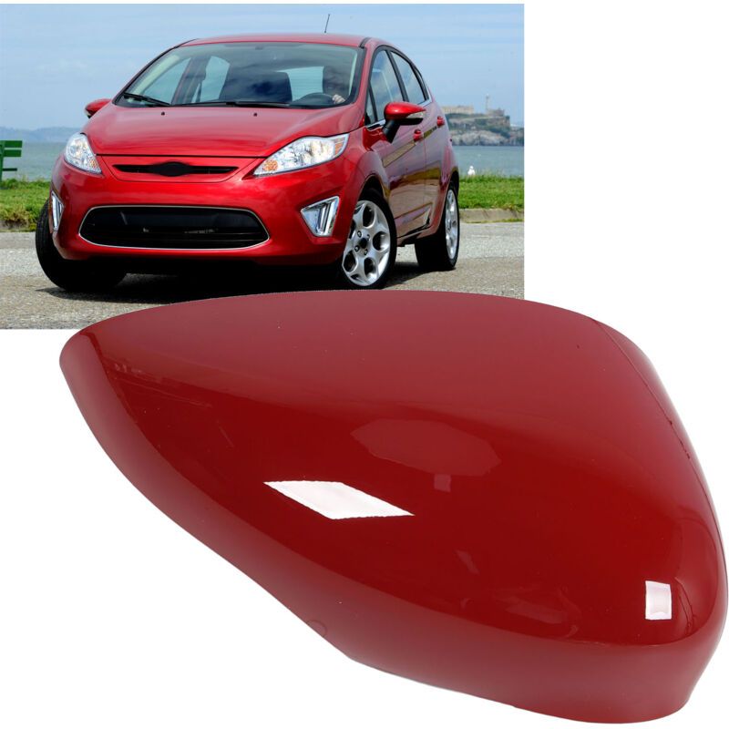 Mirror Cover with Reinforced Protection and Weatherproof ABS Compatible with Fiesta 2008-2017 Red Right, 1594522 8A6117K746CA