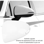 White Scratch and Weather Resistant Mirror Covers Compatible with Hyundai Sonata 2020, 2023 Left Side