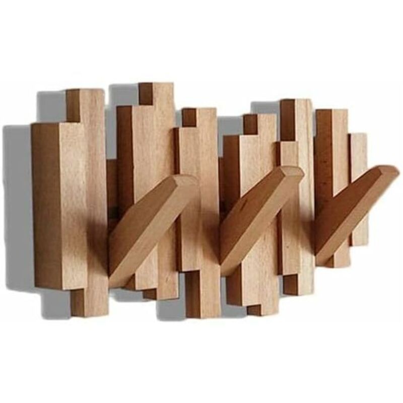Modern Wall Mounted Coat Rack, Solid Wood Corner Hanger for Bedroom Wall Mounted Household Coat Rack Cloakroom Furniture Shelf Frame Wardrobe Clothes