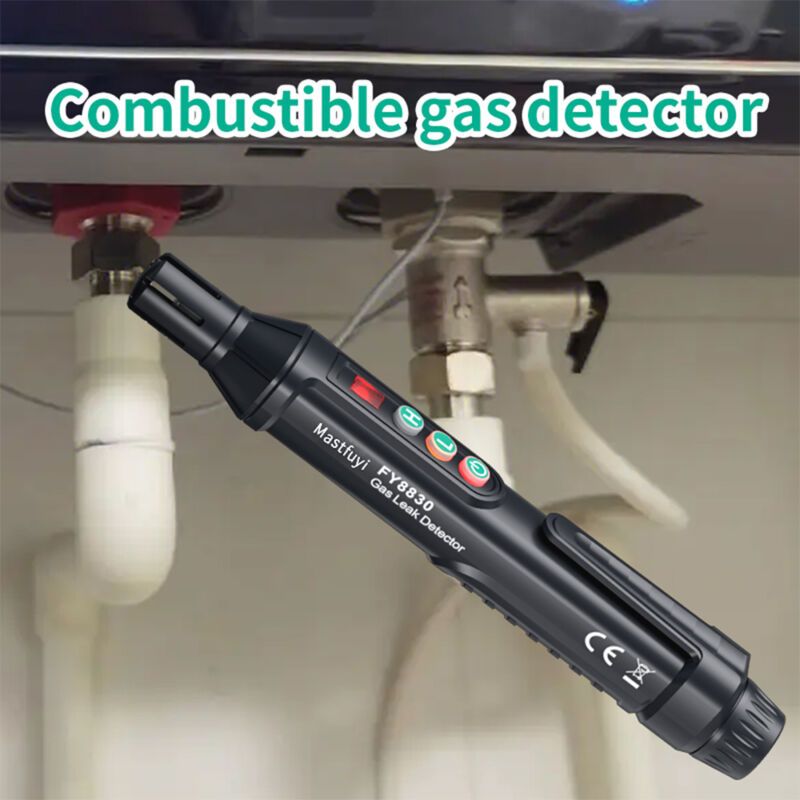 FY8830 Portable Gas Leak Detector, Natural Gas Detector, Combustible Gases, Audible and Visual Alarm, Gas Detector Tool