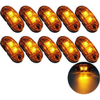 10 Pcs 2 LED Side Marker Lights 12 24V LED Clearance Lights Trailer Side Lamp Warning Yellow Light for Truck RV Caravan