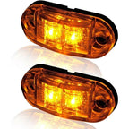 10 Pcs 2 LED Side Marker Lights 12 24V LED Clearance Lights Trailer Side Lamp Warning Yellow Light for Truck RV Caravan