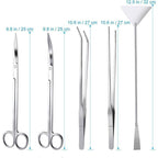 Aquarium Aquascaping Kit 5 in 1 Stainless Steel Aquarium Tank Aquatic Plant Tools Sets Tweezers Scissors Spatula