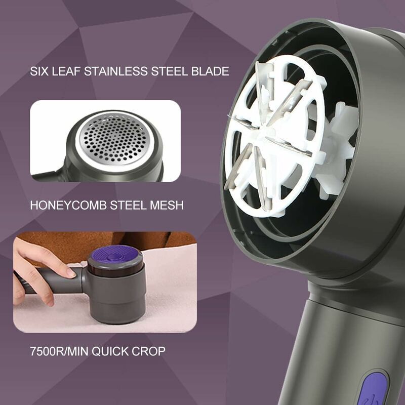 Electric Lint Brush, Portable Lint Brush, Multi-Fabric Lint Brush, Blue Purple