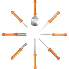 8 Pcs Halloween Pumpkin Carving Kit Professional Pumpkin Carving Knife Stainless Steel Pumpkin Carving Tools for Halloween Decoration Jack-O-Lantern
