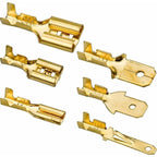 600 Pcs Brass Crimp Terminals, Electrical Lug with Insulated Sleeve Male Female Spade Wire Connectors Crimp Terminal, 2.8 mm, 4.8 mm, 6.3 mm