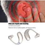 1 Pair Hearing Aids, Ergonomic Rechargeable Medical Device Made of ABS Silicone, Silver