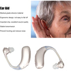 1 Pair Hearing Aids, Ergonomic Rechargeable Medical Device Made of ABS Silicone, Silver