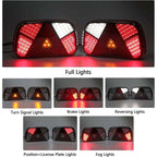 12V 24V Waterproof Trailer Rear Light Kit with Turn Signal Brake Reverse Fog Reflector