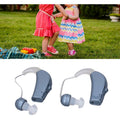2 Pcs Rechargeable Hearing Aid Sound Amplifier with Noise Reduction Function for Adults and Seniors, Blue, Dubuns