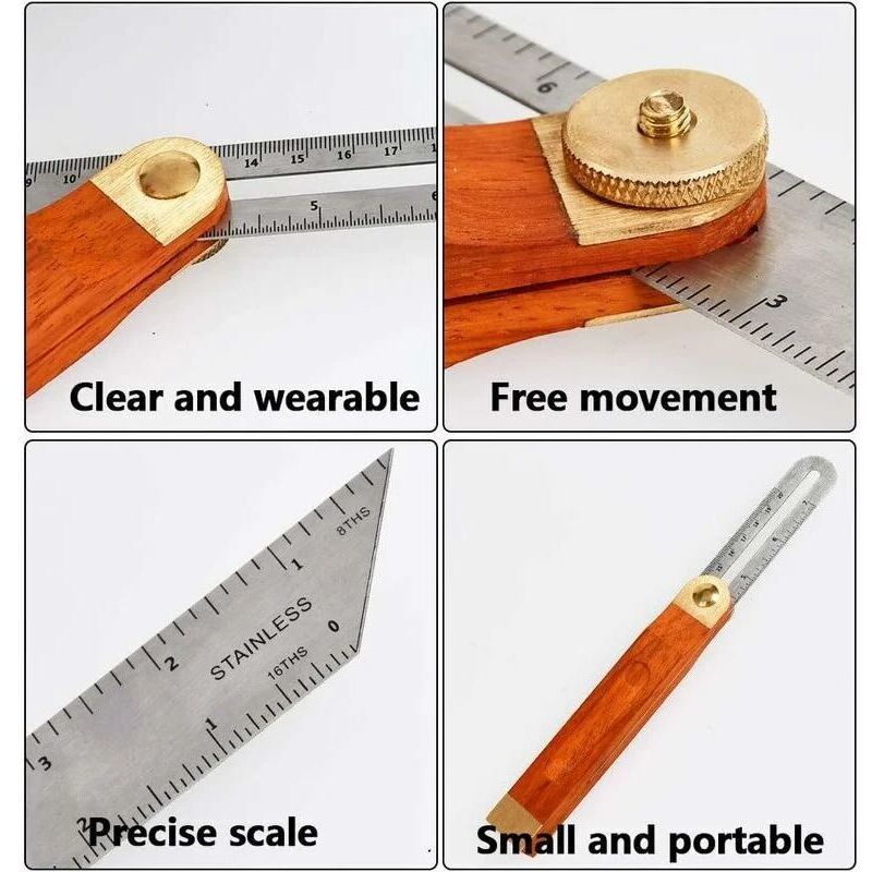 Sliding Bevel, Sliding T-Bevel, Carpenter Angle, Double-Sided Stop Angle, T-Schmiege Carpenter Stop Angle, 318 mm, 26 mm