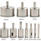 11 Pcs Diamond Hole Saw, Adjustable Hole Punch Locator Tile Hole Saw with Diamond Coated Drill Bits Hole Saw with Suction Cup Base for Ceramic Glass