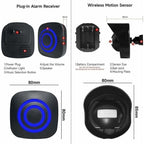 Doorbell with Motion Sensor, Wireless Outdoor Doorbell Kit with Infrared Motion Sensor and Plug-in Receivers and PIR Motion Detector