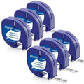 6 Pcs Dymo Tape Compatible with Dymo Letratag Xr Lt-100H Lt-100T Letratag 200B Label Maker, Dymo Letratag Black on White, 12 mm x 4 m