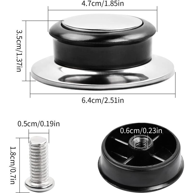4 Pcs Pan Lid Handle Glass Lid Handle Stainless Steel Pan Lid Caps Handles Universal Pan Lid Handles