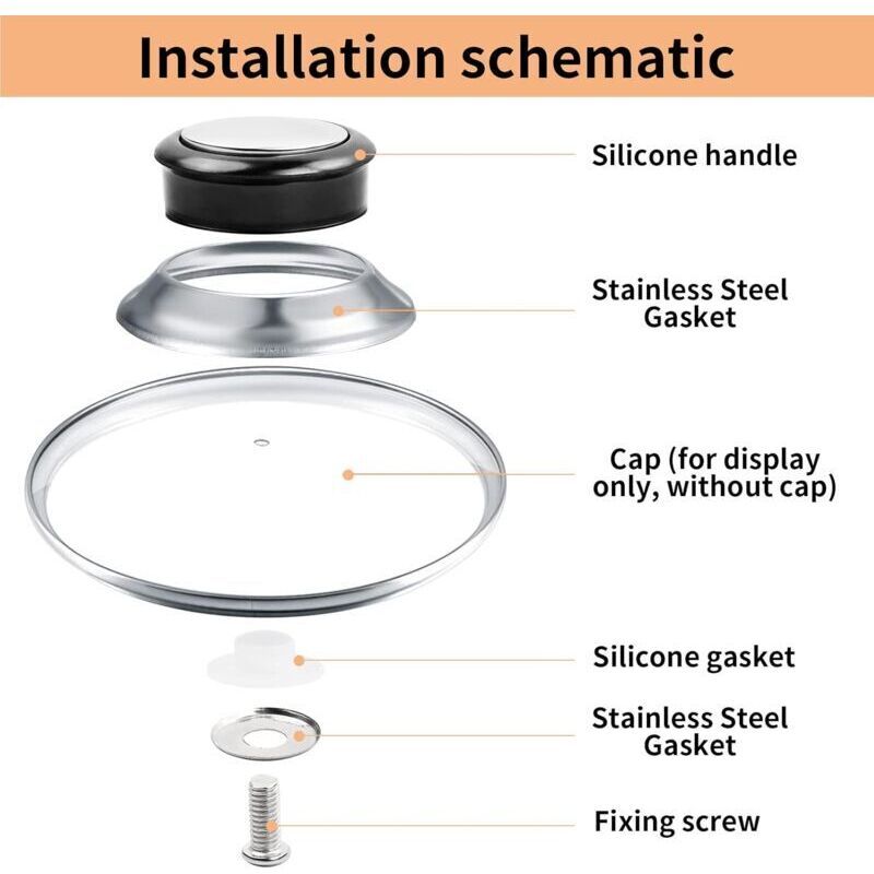4 Pcs Pan Lid Handle Glass Lid Handle Stainless Steel Pan Lid Caps Handles Universal Pan Lid Handles