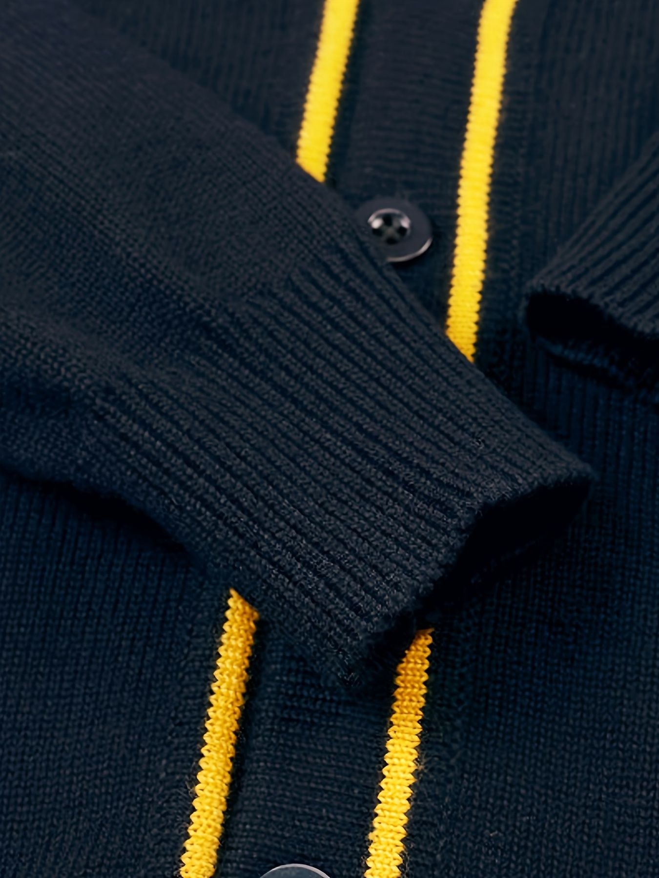 KS0007-NAVY 100% Cotton Kids V-Neck Long sleeve Button Cardigan, Boys and Girls School Uniform Knitwear, Navy Blue, Size 120