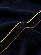 KS0007-NAVY 100% Cotton Kids V-Neck Long sleeve Button Cardigan, Boys and Girls School Uniform Knitwear, Navy Blue, Size 170