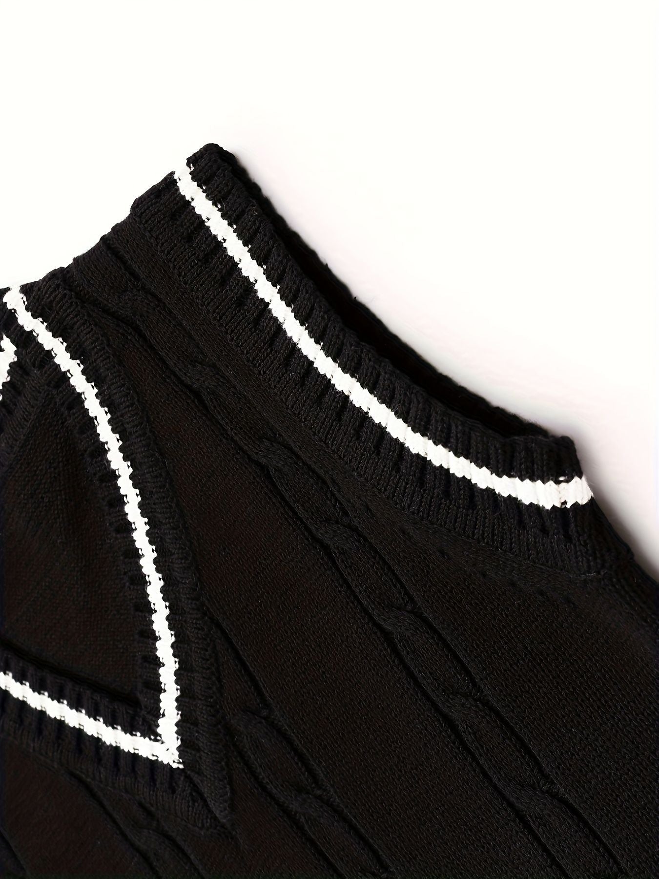SW002-BL 100% Cotton Kids V-Neck Cable Knit Sweater Vest, Boys and Girls Knitwear, Bl, Size 110