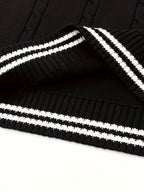 SW002-BL 100% Cotton Kids V-Neck Cable Knit Sweater Vest, Boys and Girls Knitwear, Bl, Size 110