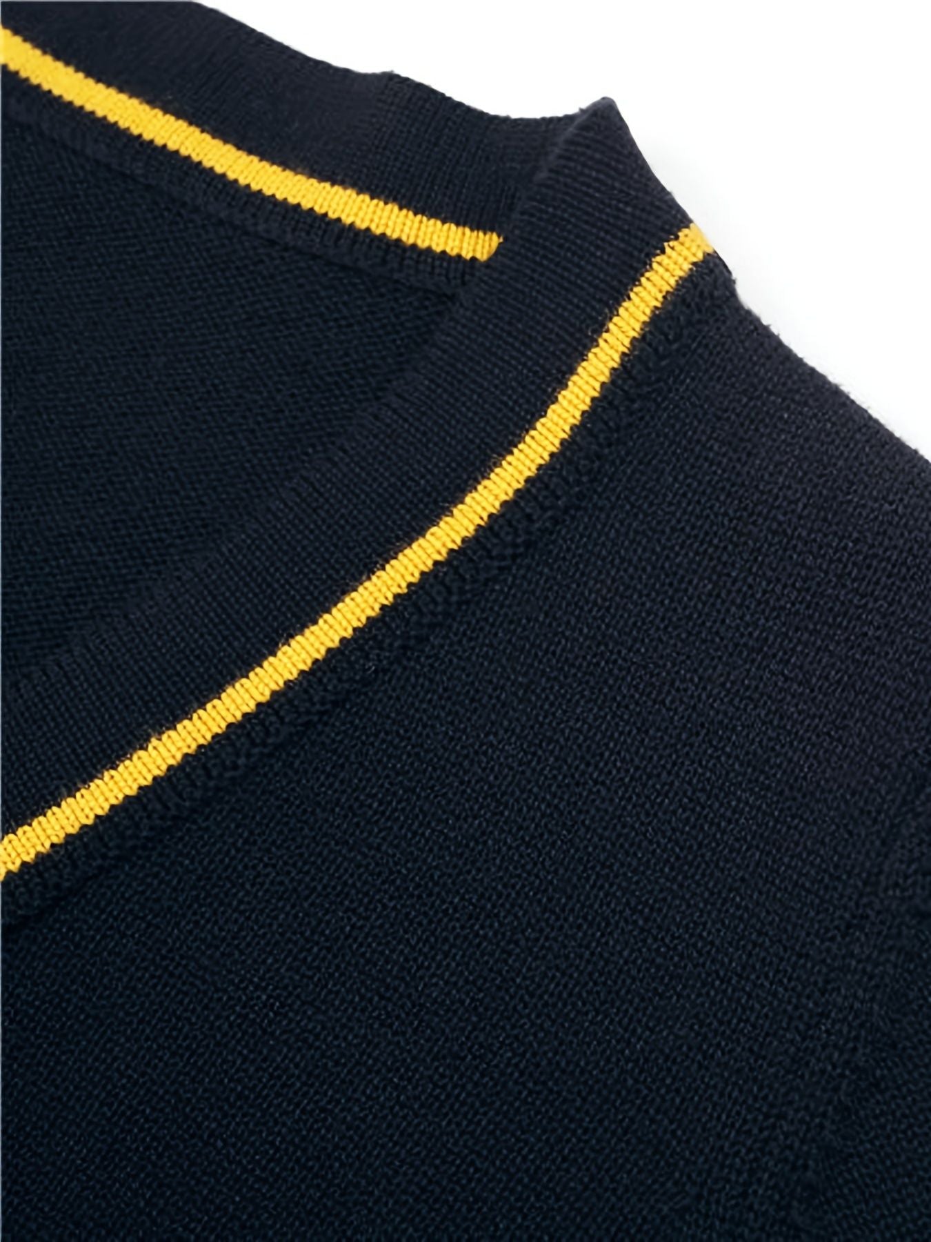 SW012 100% Cotton Kids V-Neck Long sleeve Button Cardigan, Boys and Girls School Uniform Knitwear, Black, Size 110