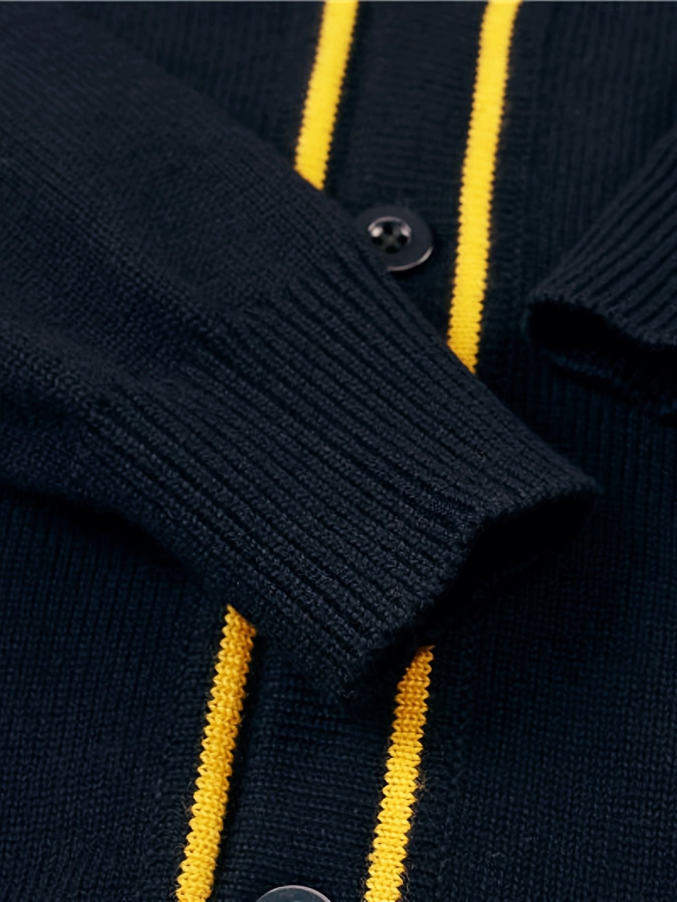 SW012 100% Cotton Kids V-Neck Long sleeve Button Cardigan, Boys and Girls School Uniform Knitwear, Black, Size 110