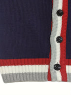 SW013-R 100% Cotton Kids V-Neck Long sleeve Button Cardigan, Boys and Girls School Uniform Knitwear, R, Size 110