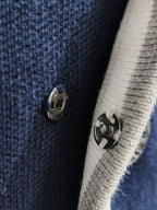 SW015 Cotton Rich Kids V-Neck Long sleeve Button Cardigan, Boys and Girls School Uniform Knitwear, Navy Blue, Size 120