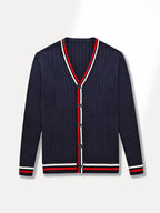 SW016-R 100% Cotton Kids V-Neck Long sleeve Button Cardigan, Boys and Girls School Uniform Knitwear, R, Size 110