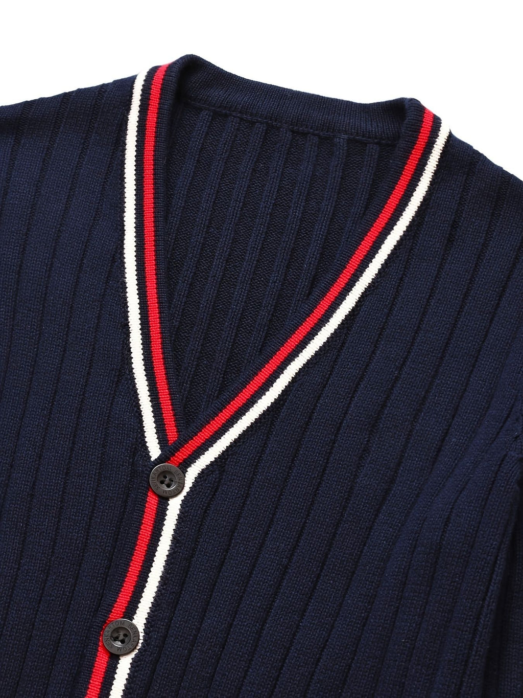 SW016-R 100% Cotton Kids V-Neck Long sleeve Button Cardigan, Boys and Girls School Uniform Knitwear, R, Size 110