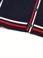 SW016-R 100% Cotton Kids V-Neck Long sleeve Button Cardigan, Boys and Girls School Uniform Knitwear, R, Size 110
