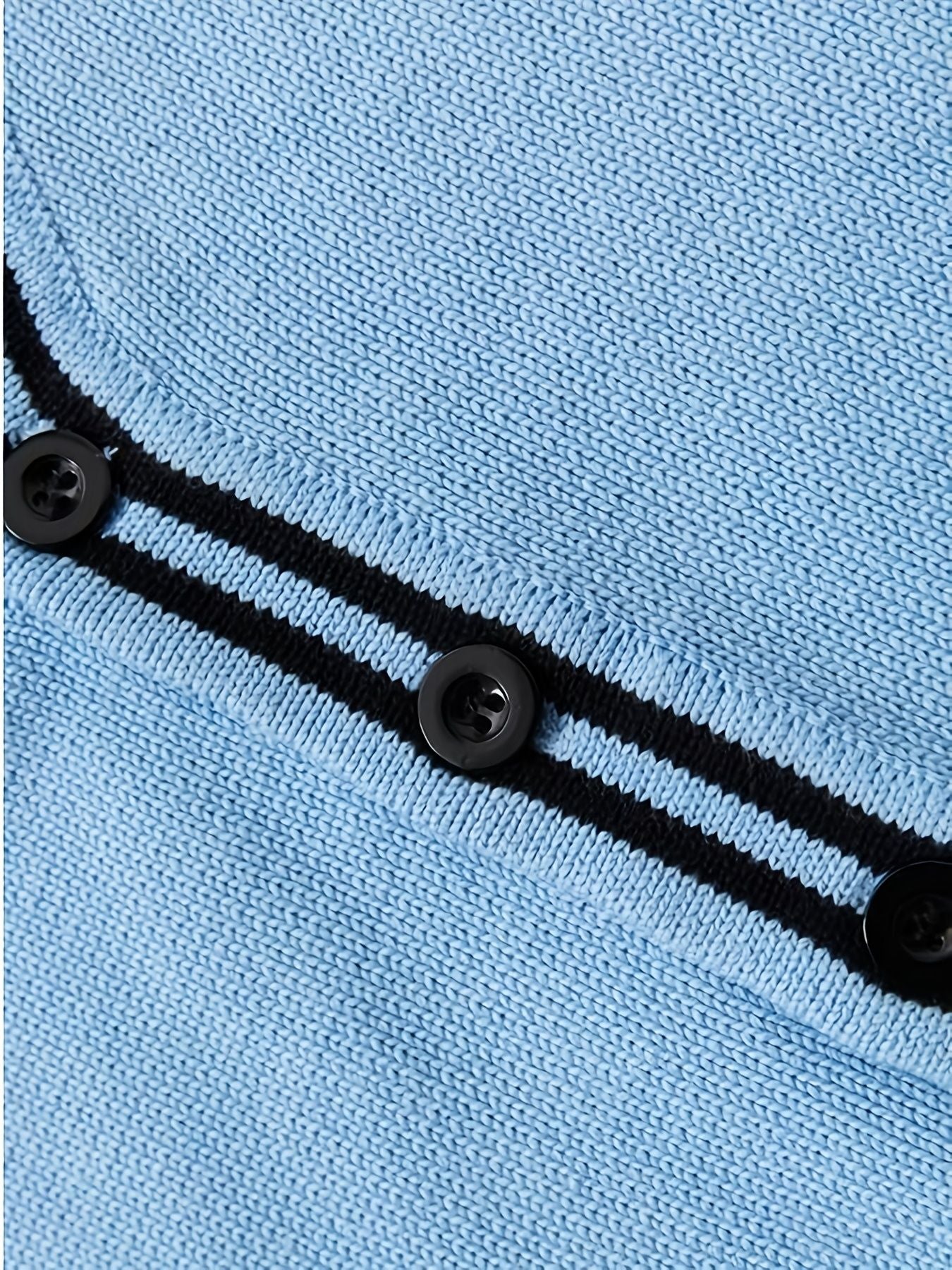 SW017 100% Cotton Kids V-Neck Long sleeve Button Cardigan, Boys and Girls School Uniform Knitwear, Steel Blue, Size 110