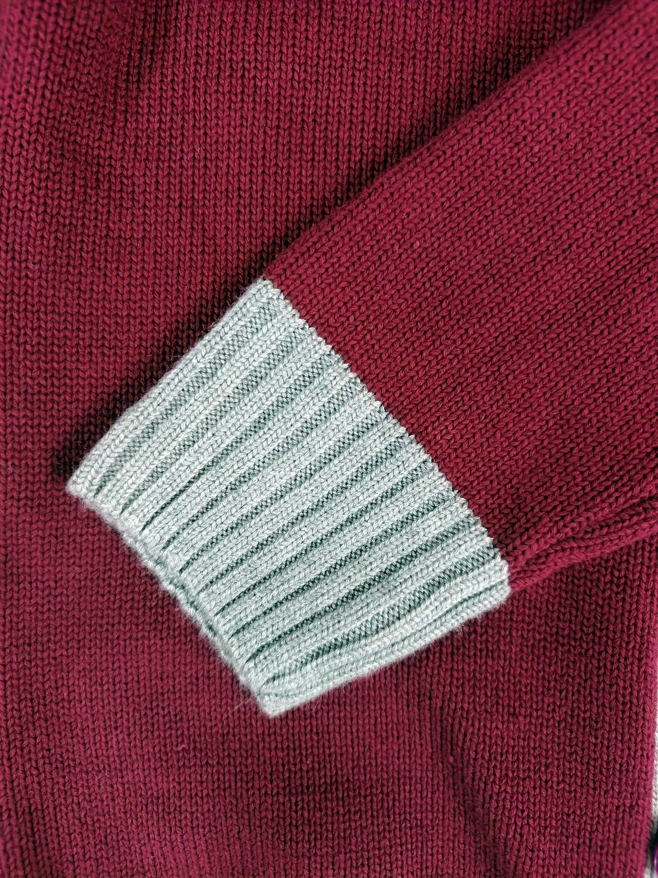 SW020 100% Cotton Kids V-Neck Long sleeve Button Cardigan, Boys and Girls School Uniform Knitwear, Scarlet, Size 110