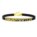 House Of Dasein Sexy Gold Color Letters Daddys Toy Choker Collar Necklace Men Women Ddlg Role Age Play Suede Leather Chocker Cosplay Jewelry - Black - 32Cm Plus 7Cm - 1-10 Custom Letters