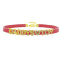 House Of Dasein Sexy Gold Color Letters Daddys Toy Choker Collar Necklace Men Women Ddlg Role Age Play Suede Leather Chocker Cosplay Jewelry - Red - 32Cm Plus 7Cm - Daddys Toy