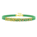House Of Dasein Sexy Gold Color Letters Daddys Toy Choker Collar Necklace Men Women Ddlg Role Age Play Suede Leather Chocker Cosplay Jewelry - Green - 32Cm Plus 7Cm - Daddys Toy