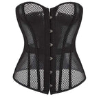 House Of Dasein Transparent Gothic Corset With Thong Plus Size S-6Xl Mesh Net Lingerie Bustier Medium - 6Xl