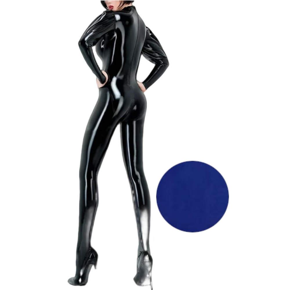 House Of Dasein Sexy Latex Gummi Catsuit With Puff Sleeves Handmade Bodysuit For Women And Men - Blue - Men-Xs - Men
