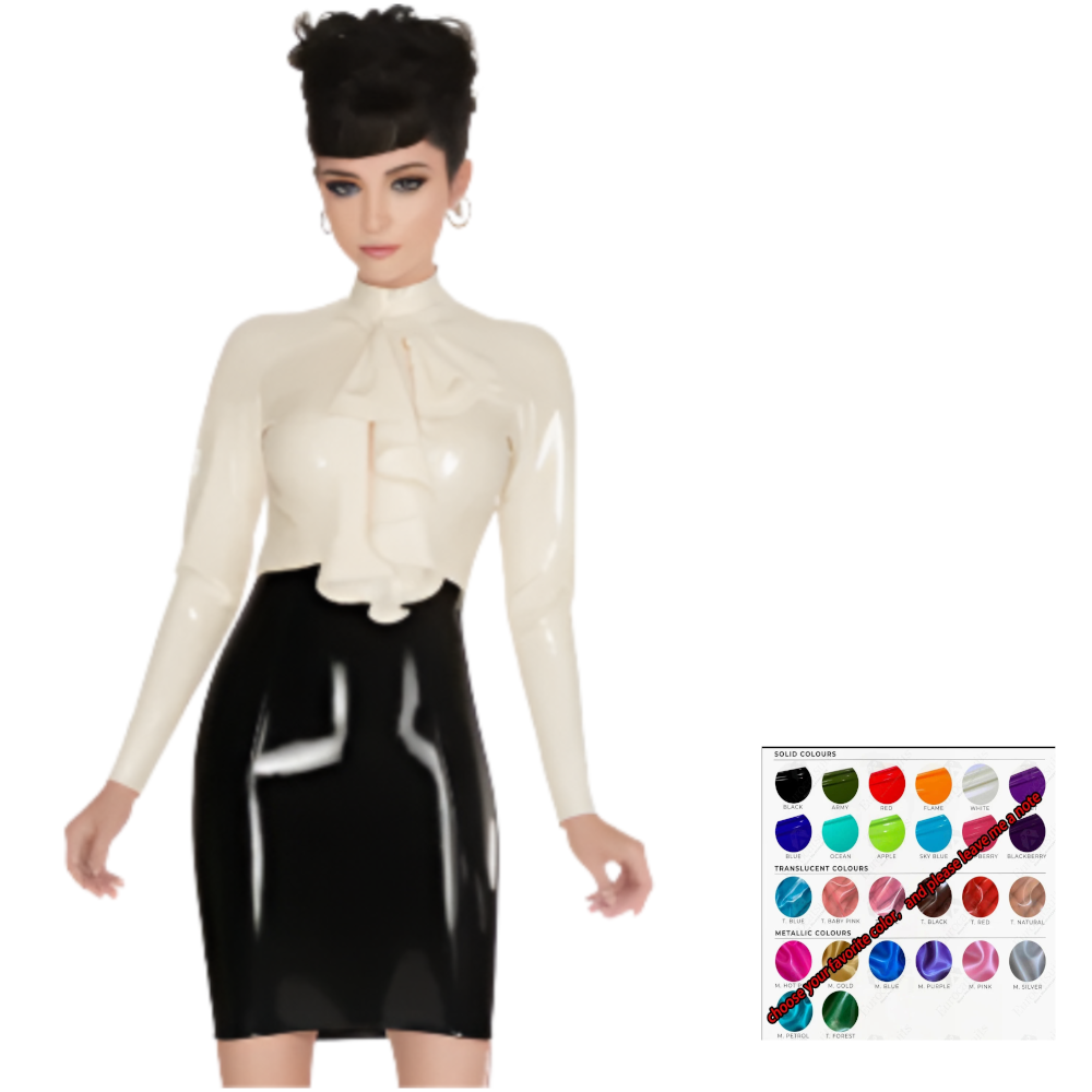 House Of Dasein Womans Latex Dress For Clubwear And Fetish Skirt High Elasticity Transparent - Customize - Customized Handmade