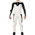 House Of Dasein White And Black Latex Catsuit No Socks Front Crotch Zip For Men Costumes - White - Xl
