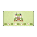 Story Nest Books Cute Frog Desk Mat Kawaii Gaming Mouse Pad Whimsical Office Home Decor Gift For Nature Lovers Pastel Work Or Study - 16" Ã— 32"