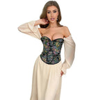 House Of Dasein Floral Print Corselet Plus Size Strapless Corset Top For Women Medium - M