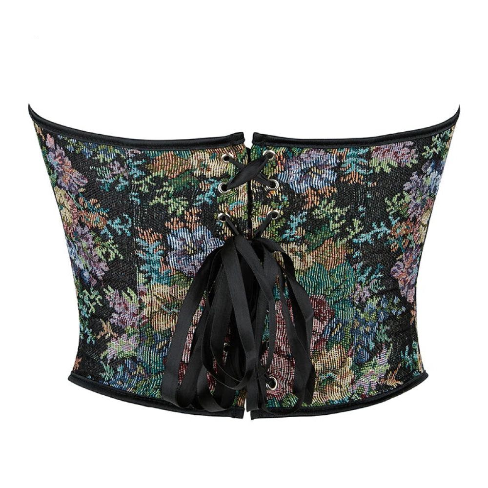 House Of Dasein Floral Print Corselet Plus Size Strapless Corset Top For Women Medium - M