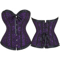 House Of Dasein Floral Lace Up Overbust Corset For Mature Women - Red 4Xl - Purple - 6Xl