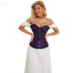 House Of Dasein Floral Lace Up Overbust Corset For Mature Women - Red 4Xl - Purple - 6Xl