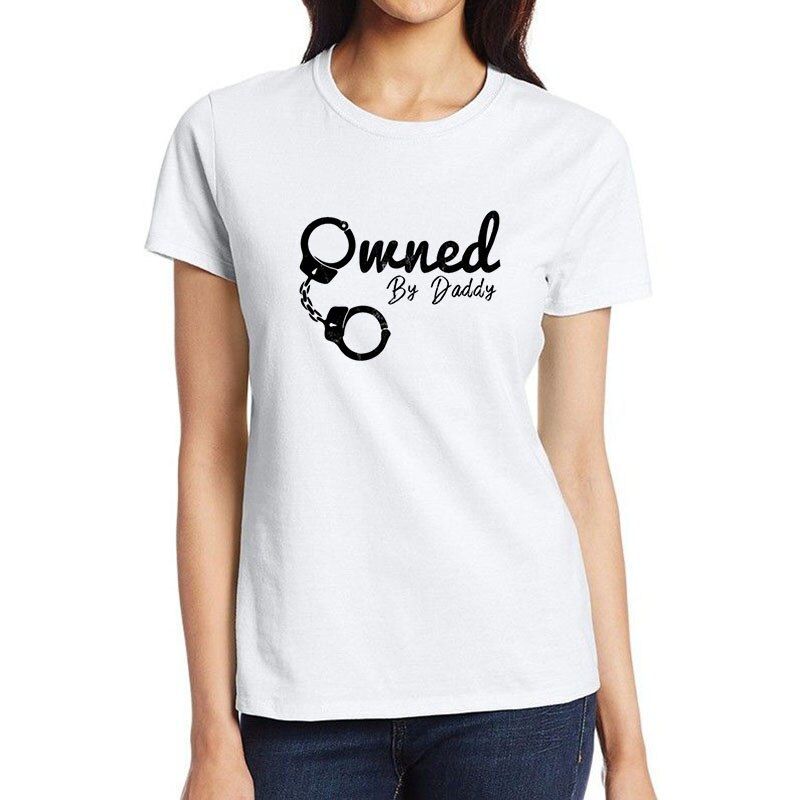 House Of Dasein Owned By Daddy Shirt Bdsm Ddlg Submissive T-Shirts For Fantasy And Fetish Use - White - Xs