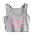 House Of Dasein Impregnate This Pussy Daddy Design Sugar Baby Slim Crop Top Erotic Clothing - Light Grey - S