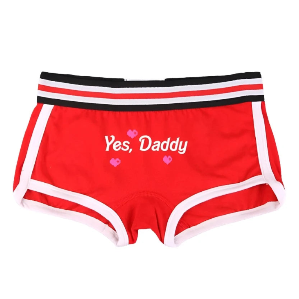 House Of Dasein Yes Daddy Cotton Underwear Boyshorts For Women Comfortable Shorts - Red - Xl