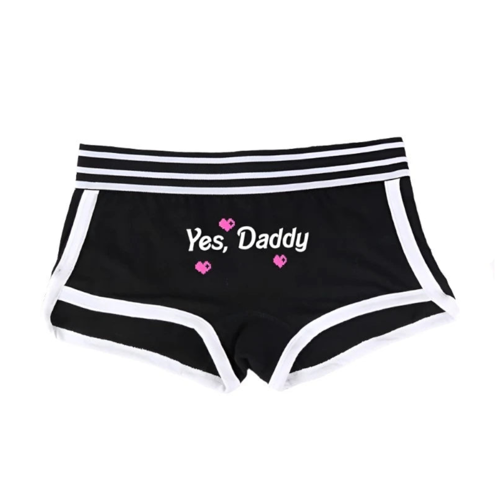 House Of Dasein Yes Daddy Cotton Underwear Boyshorts For Women Comfortable Shorts - Black - M