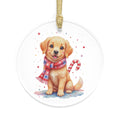 Story Nest Books Golden Retriever Puppy With Candy Cane Acrylic Ornament Christmas Dog Lover Gift Stocking Stuffer